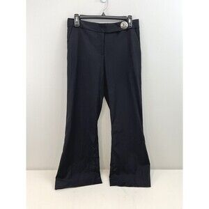 Tory Burch Wide Leg Black Wool Blend Career Pants Size 4 Bergdorf Goodman